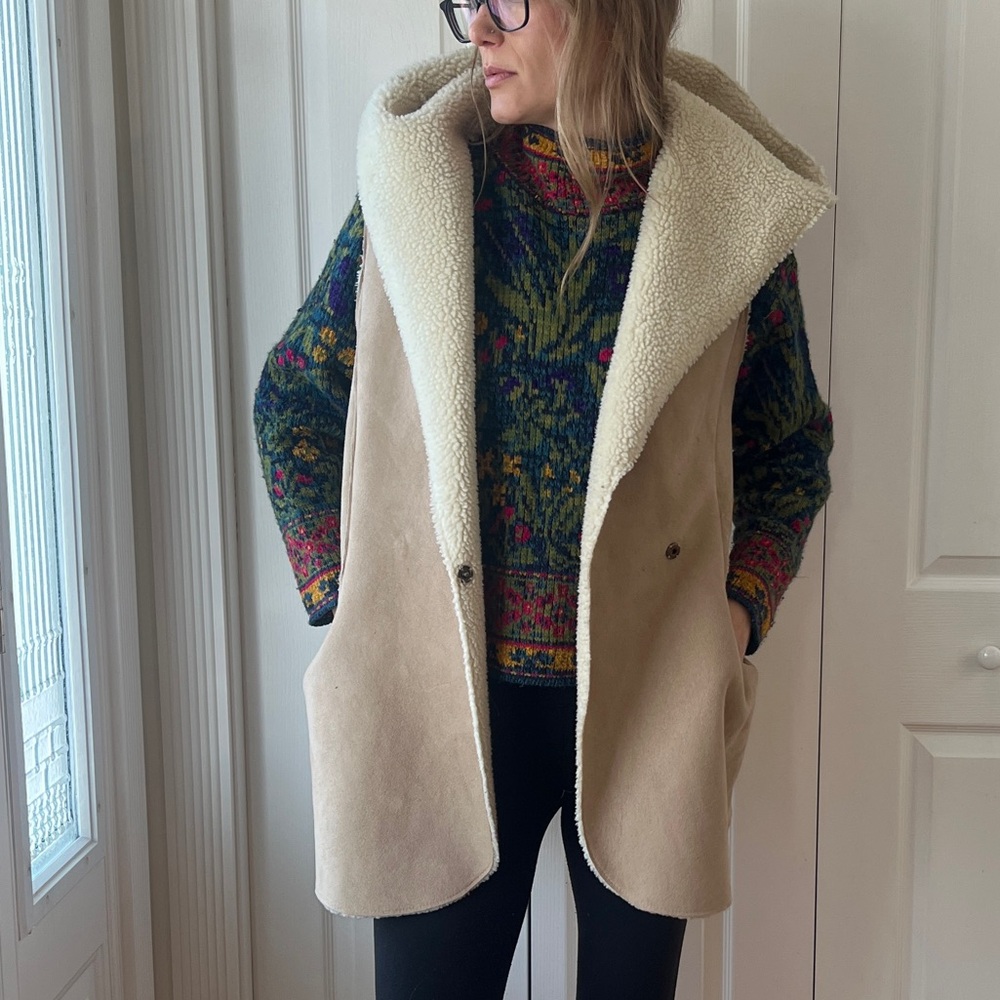 Faux Shearling Hooded Vest